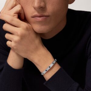 Bracelet LOVE, modèle classique, pavé, céramique Or gris, Diamants