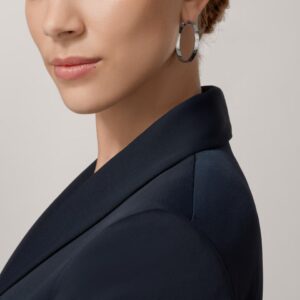 Créoles LOVE, grand modèle, Or Gris