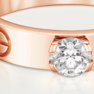 Solitaire LOVE, diamant taillé brillant