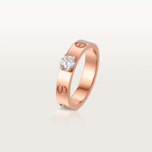 Solitaire LOVE, diamant taillé brillant